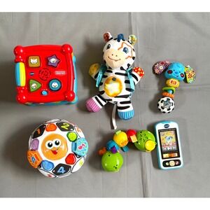 Vtech Baby Toy Bundle Activity Cube Phone Caterpillar Puppy Zebra Soccer Ball